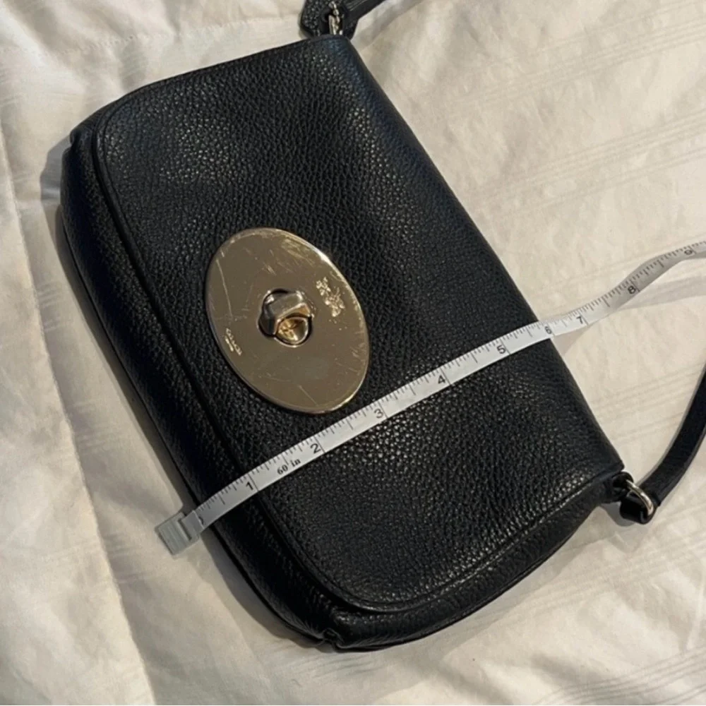 *Coach* Liv Black Leather Crossbody with Gold Turn-Lock